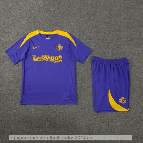 Nuevo Entrenamiento Conjunto Completo Inter Milan 24/25 Purpura Amarillo Baratas